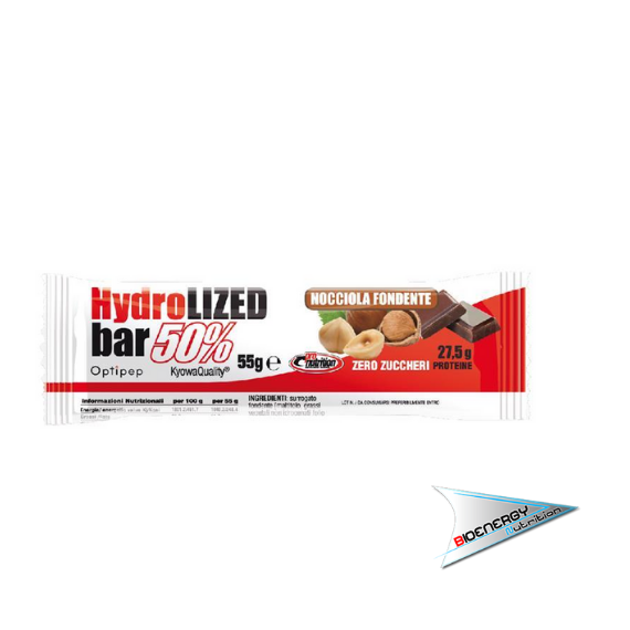 Pronutrition-HYDROLYZED BAR 50% (Conf. 24 barrette da  55 gr)   Fondente Nocciola  